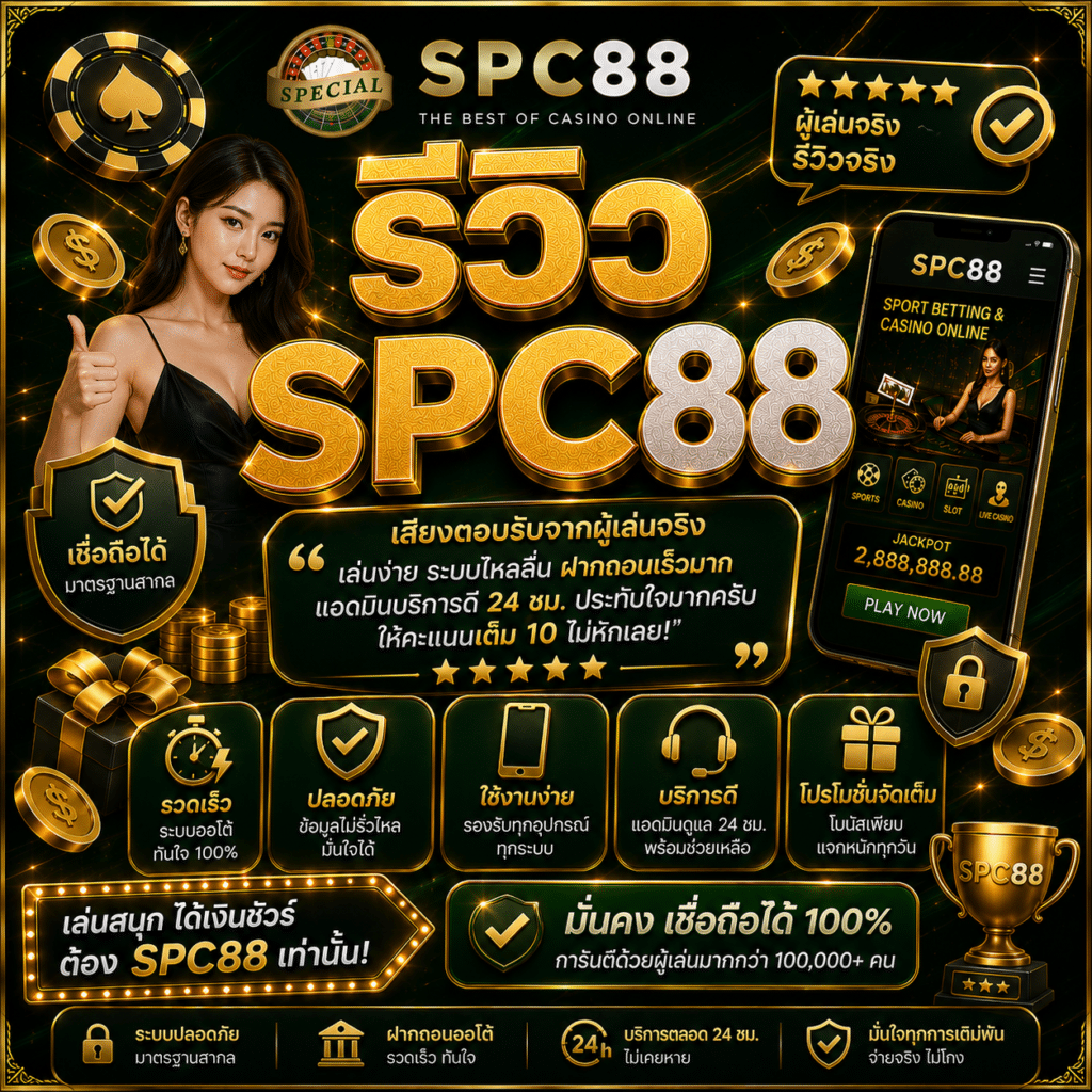 รีวิว SPC88 ปี 2026 สล็อต บาคาร่า ฝากถอนออโต้ ดีไหม คุ้มค่าหรือไม่